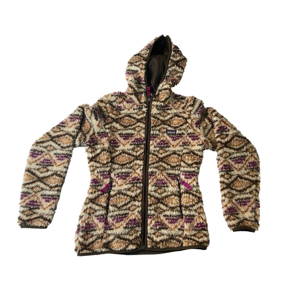 Vtg Patagonia Women's Deep Pile Aztec Retro X Fleece Cardigan Hoodie Jacket M